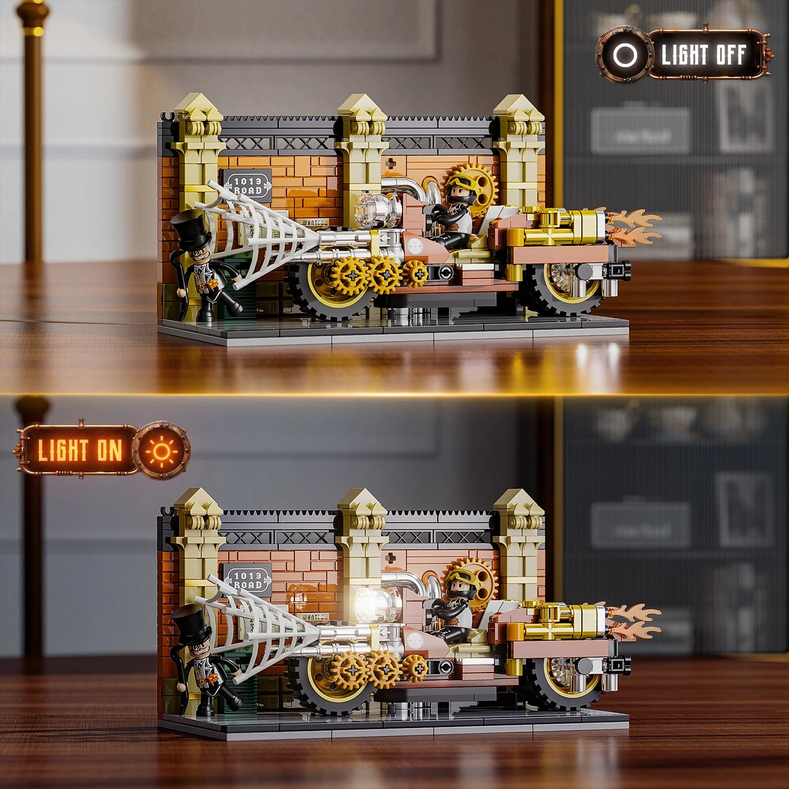 Steampunk Motorcycle Pursuit F9067