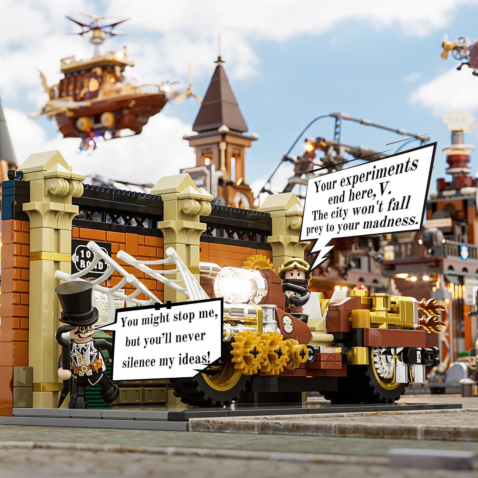 Steampunk Motorcycle Pursuit F9067